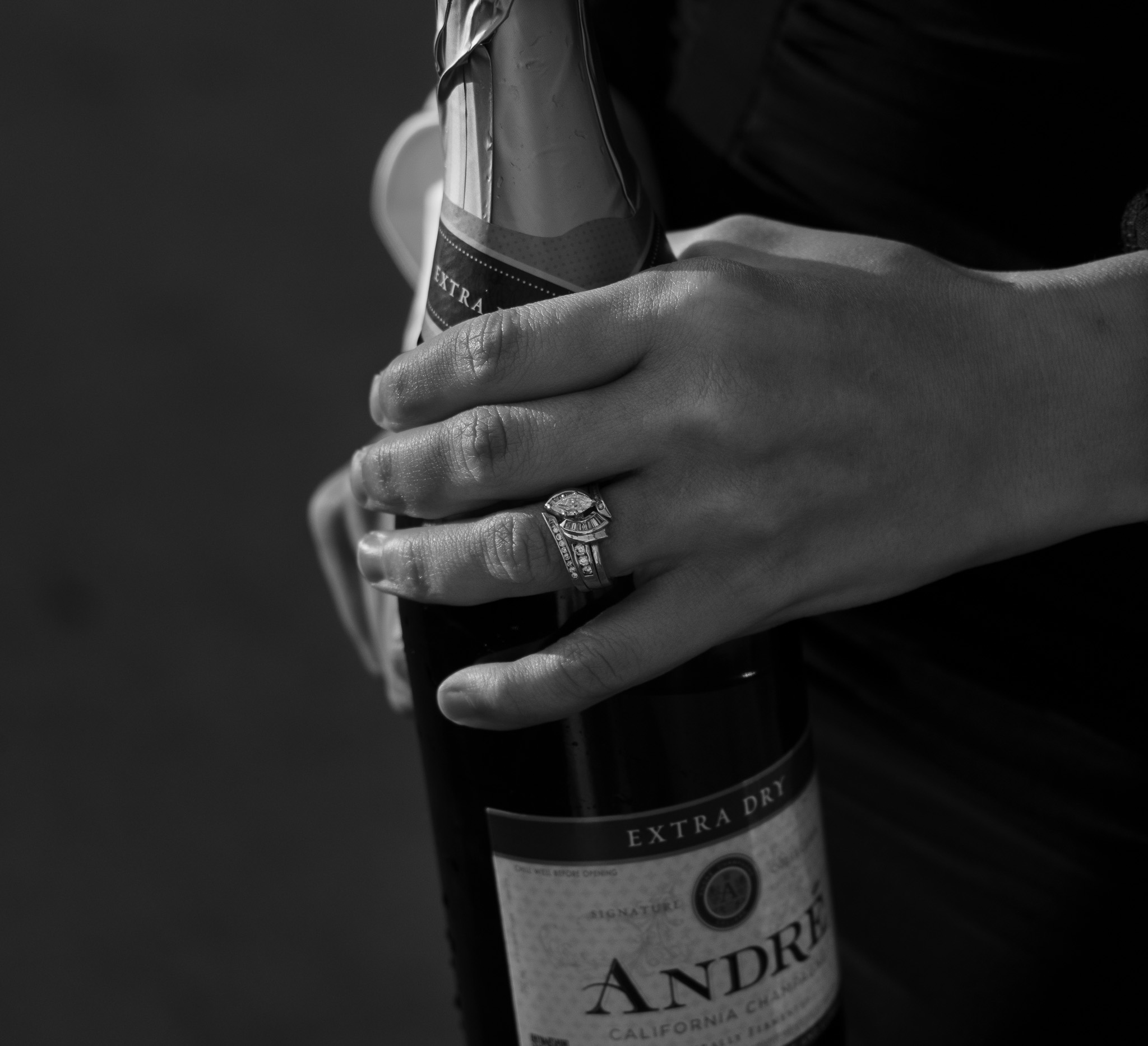 Photo of an engaged couple by Kira Gendjar.