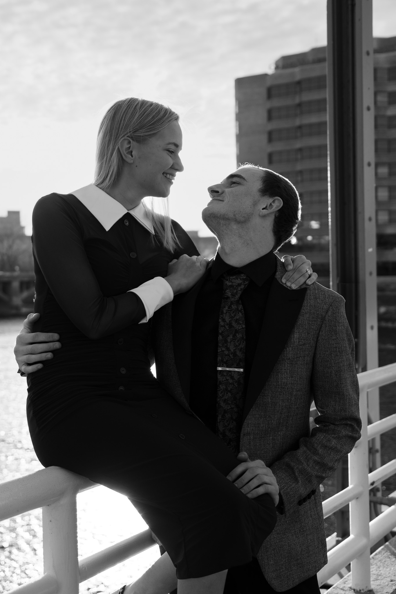 Photo of an engaged couple by Kira Gendjar.